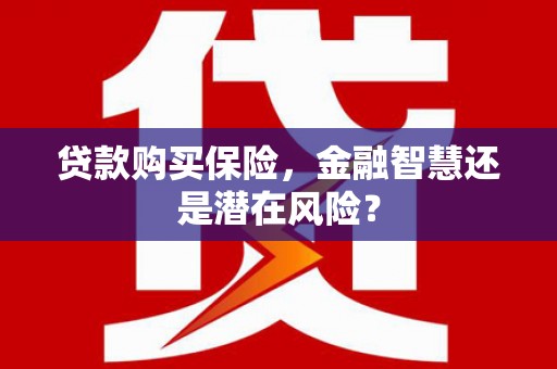 章贡贷款购买保险，金融智慧还是潜在风险？