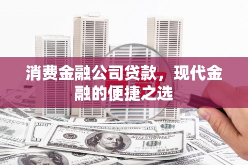 章贡消费金融公司贷款，现代金融的便捷之选