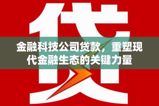 章贡金融科技公司贷款，重塑现代金融生态的关键力量