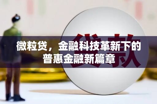 章贡微粒贷，金融科技革新下的普惠金融新篇章