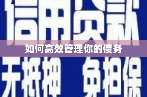 章贡如何高效管理你的债务